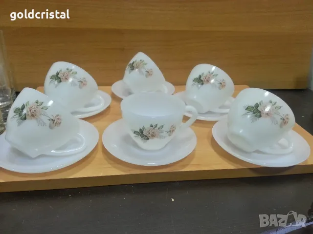 стар френски аркопал чаши за чай , снимка 9 - Антикварни и старинни предмети - 49514040