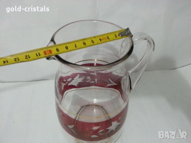 Ретро стъклена кана , снимка 4 - Антикварни и старинни предмети - 34262353