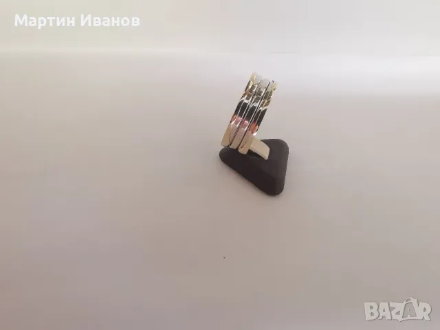 Златна халка бяло и жълто BYLGARI 1, снимка 5 - Пръстени - 49906529