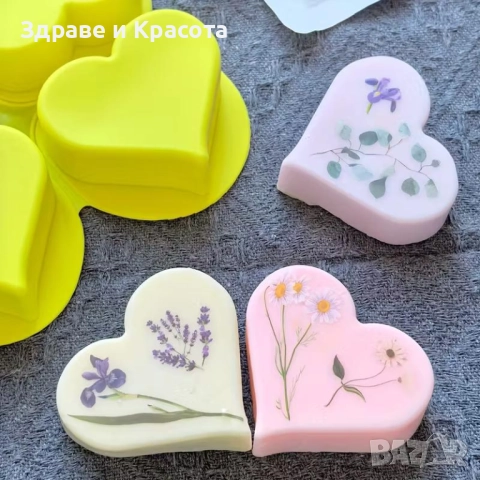 Силиконова форма - 4 сърца, снимка 5 - Други - 52918860