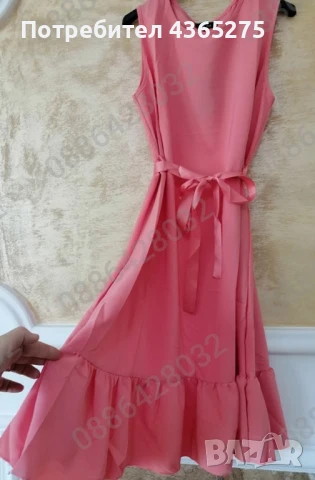 Нов модел прекрасни летни рокли със сатенено коланче 💕 Най-ниска цена 🌸дължина до коляното-100см, снимка 11 - Рокли - 50454641