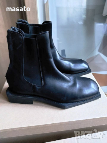 ASOS - интересни черни боти от естествена кожа №39, снимка 4 - Дамски боти - 35992726