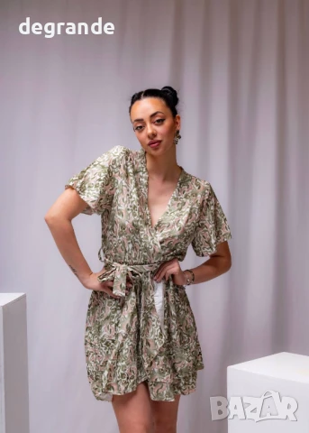 Зеленикаво розова ежедневна рокля, снимка 3 - Рокли - 50904913