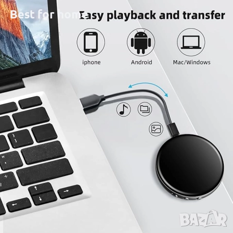 Мини диктофон с 64GB памет и метален корпус, намаляване на шума, снимка 6 - Запалки - 52526776