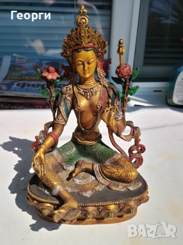 Бронзова Тара, снимка 7 - Антикварни и старинни предмети - 51493159