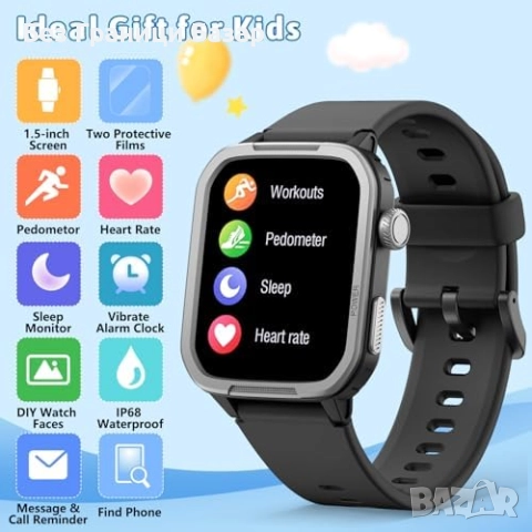 Нов часовник Детски фитнес тракер с крачкомер, мониторинг на сън и активности, снимка 2 - Детски - 51918402