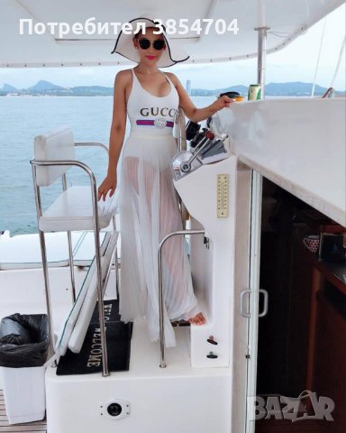 Gucci Women's Natural Fake Logo Front Swimsuit*Цял Бански Гучи ХС,С, снимка 3 - Бански костюми - 42488744