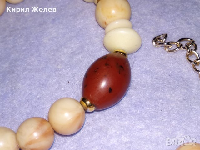 КРАСИВА КАТАЛИНЕНА с ПОЗЛАТЕН БРОНЗ ВИНТИДЖ АРТ ОГЪРЛИЦА КОЛИЕ РЪЧНА ИЗРАБОТКА 15123, снимка 5 - Колиета, медальони, синджири - 41753450