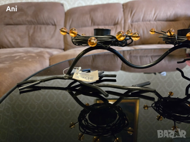 Черен, нестандартен свещник, снимка 4 - Декорация за дома - 51546115