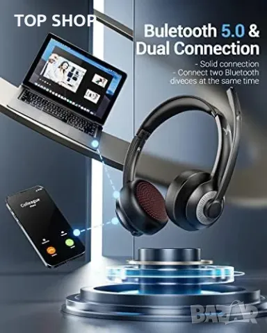 Нови Безжични Bluetooth Слушалки с Микрофон, ENC Шумопотискане, V5.2, снимка 6 - Bluetooth слушалки - 49444328