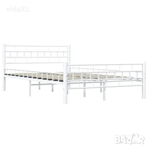 vidaXL Рамка за легло, бяла, метал, 140x200 cм, снимка 4 - Спални и легла - 56146497