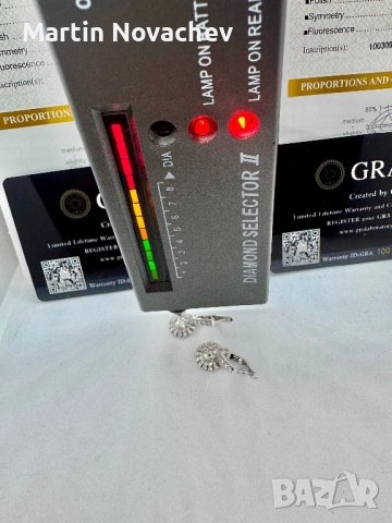 Сребърни обеци с мойсанит (Диамант) 0.5 карата, снимка 12 - Обеци - 52808784