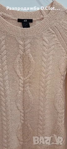 розов пуловер H&M, снимка 3 - Блузи с дълъг ръкав и пуловери - 48091342