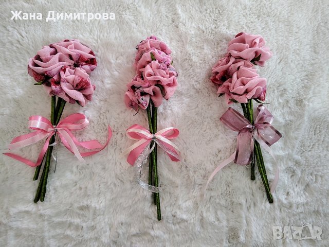 Ръчно изработени рози, снимка 2 - Декорация за дома - 35319141
