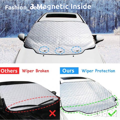 Ново Покривало за предно стъкло на автомобил кола Защита сняг, UV лъчи, снимка 2 - Аксесоари и консумативи - 38881178