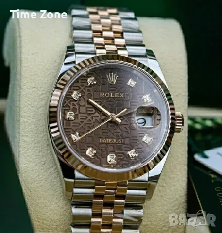 Rolex Datejust 36mm Steel Pink Dial Diamond Automatic Дамски Различни Варианти, снимка 11 - Дамски - 48183246