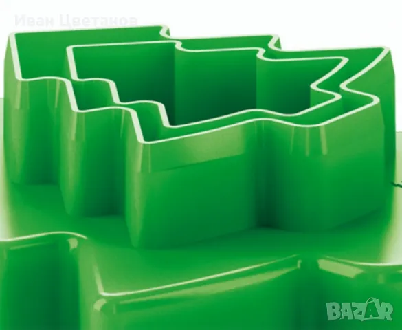 Комплект форми за сладки, коледна елха, 4 размера