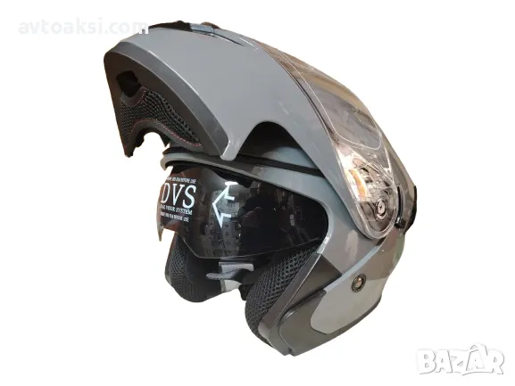 Каска за Мотор Сив лак Лукс Модуларна -979, снимка 5 - Аксесоари и консумативи - 47756588