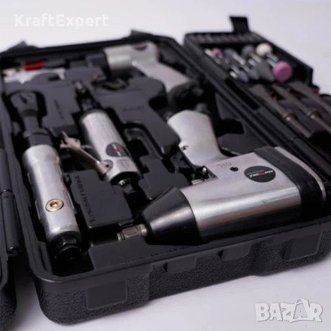 ПРОМО ПАКЕТ Пневматични инструменти 72ч + Компресор за въздух 50л. KraftWorld, снимка 5 - Компресори - 50600574