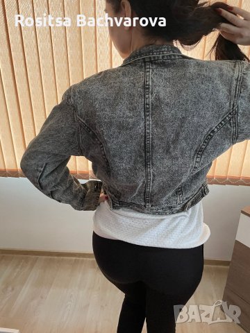 Черно дънково яке, размер М, снимка 3 - Якета - 38896198