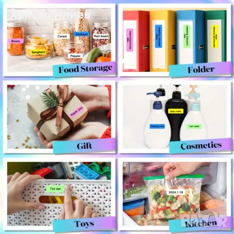 Принтер за етикети Bluetooth машина за етикети Термо стикери за iOS и Android телефони, снимка 9 - Принтери, копири, скенери - 50269220