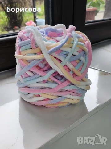 Плюшена прежда  меланж, снимка 2 - Други - 48176576