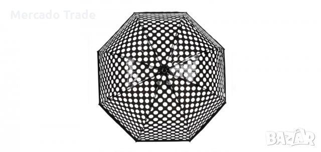 Автоматичен дамски чадър, Черен на точки, снимка 3 - Други - 35957320