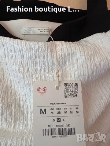 Zara нова елегантна бяла рокля с черни презрамки и страничен цип М размер нова с етикет 🖤🤍, снимка 6 - Рокли - 52235745