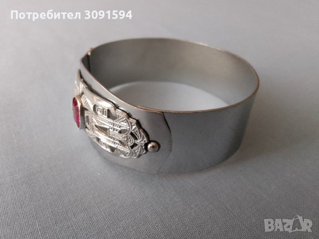 Стара стилна дамска гривна новохром, снимка 18 - Антикварни и старинни предмети - 41442676