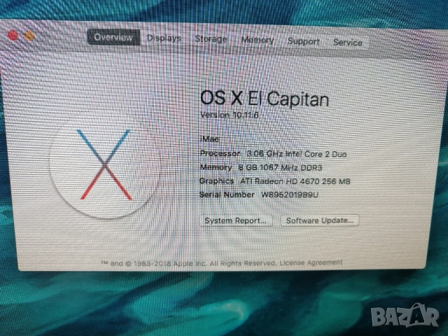 Apple iMac "Core 2 Duo" 3.06GHz A1311 EMC 2308, снимка 10 - За дома - 52116601