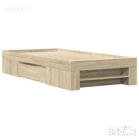 vidaXL Рамка за легло без матрак сонома дъб 90x200 см инженерно дърво, снимка 3 - Спални и легла - 56146887