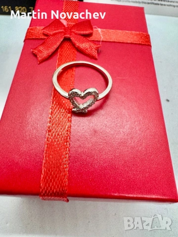 Сребърен пръстен с мойсанит (Диамант), снимка 9 - Пръстени - 53502953