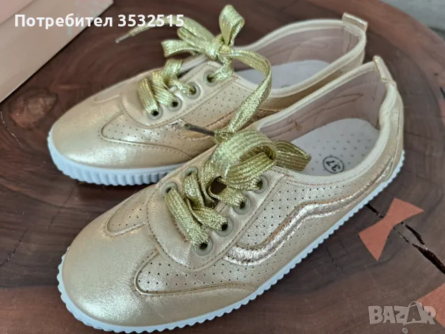 Дамски кецове в златист цвят, снимка 2 - Кецове - 49080333