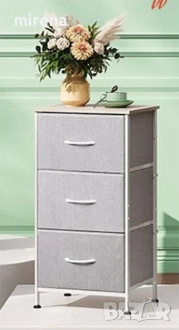 WLIVE Минималистично нощно шкафче с 3 чекмеджета и плат