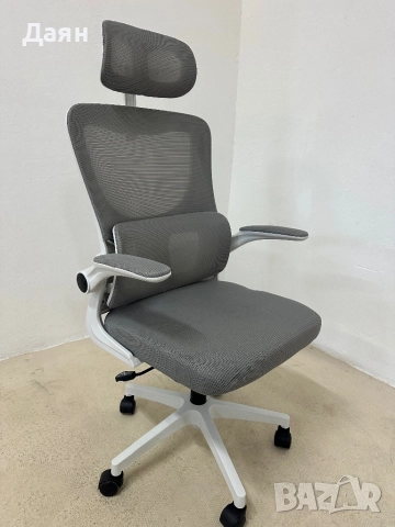 Ергономичен офис стол Vinsetto с регулируема височина, подвижна облегалка за глава, снимка 3 - Столове - 52813002