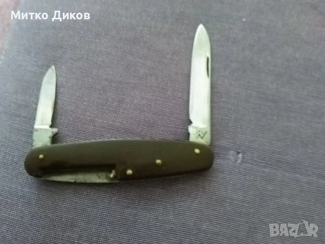 "M W" Rostfrei German c.1940's Pocket Knife немско ножче винтидж 80х62 мм острие без луфт, снимка 3 - Ножове - 51084304