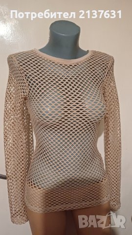 НОВА  ! ДАМСКА  МРЕЖЕСТА  БЛУЗА  - Размер  S , снимка 1 - Блузи с дълъг ръкав и пуловери - 44285720