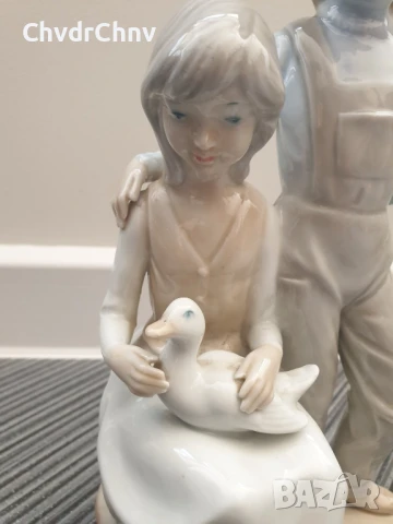 Sanbo Valencia статуетка 26см/САНБО Валенсия испанска порцеланова фигура-композиция/деца-гъска, снимка 7 - Статуетки - 51220086
