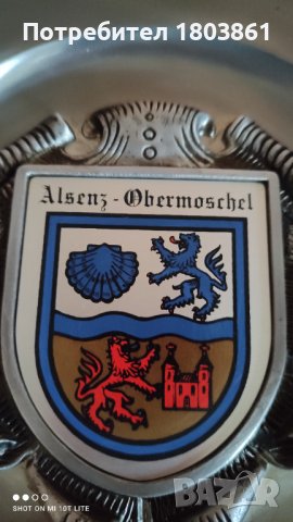 Автентична немска калаена чиния за стена/маркирана, снимка 3 - Антикварни и старинни предмети - 38979137