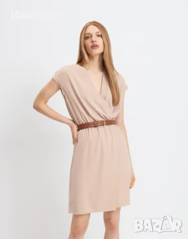 MOHITO Eлегантна рокля с кожен колан, снимка 3 - Рокли - 50054261