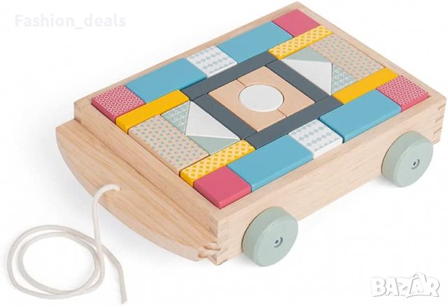 Нова Детска играчка дървена количка образователна игра с форми цвят, снимка 5 - Образователни игри - 39977402
