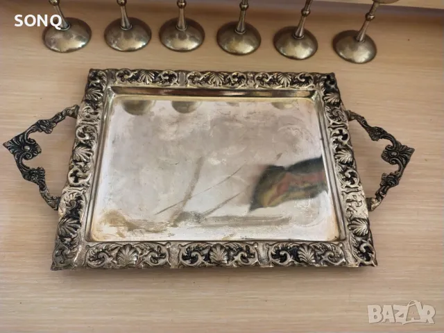 Страхотен Стар Посребрен  Сервиз, снимка 5 - Антикварни и старинни предмети - 49338815