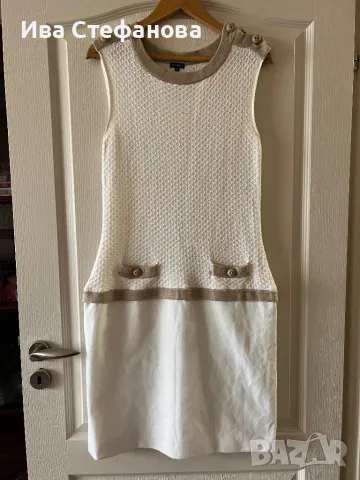 Стилна нова  класическа елегантна бяла рокля тип Chanel , снимка 5 - Рокли - 48228584