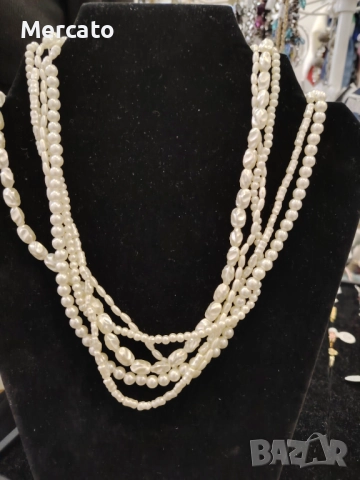 Гердан пет реда перли АРТ №111, снимка 3 - Колиета, медальони, синджири - 52321608