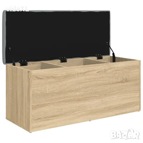 vidaXL Пейка за съхранение, дъб сонома, 102x42x45 см, инженерно дърво, снимка 4 - Маси - 56148131