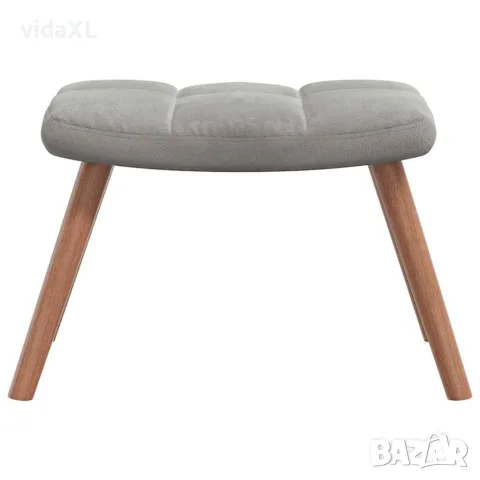 vidaXL Люлеещ се стол с табуретка, светлосив, кадифе, снимка 5 - Столове - 56146944