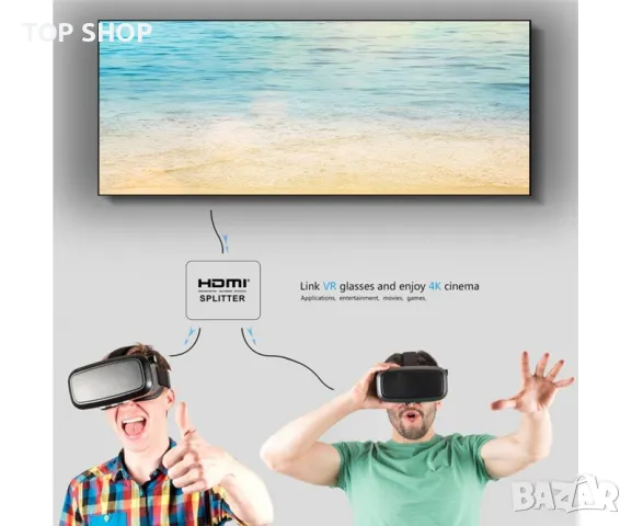 Активен сплитер NEXT, 4K HDMI, Splitter, 1 вход и 2 изхода, снимка 7 - Кабели и адаптери - 48773285