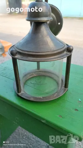 Стара лампа,аплик, фенер, медна, бронзова, SCHOTT-SUPRAX Original - Made in Germany , снимка 5 - Антикварни и старинни предмети - 50413888