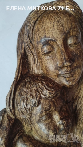 Старо стенно пано "Св.Богородица и Младенеца", снимка 2 - Антикварни и старинни предмети - 53773918