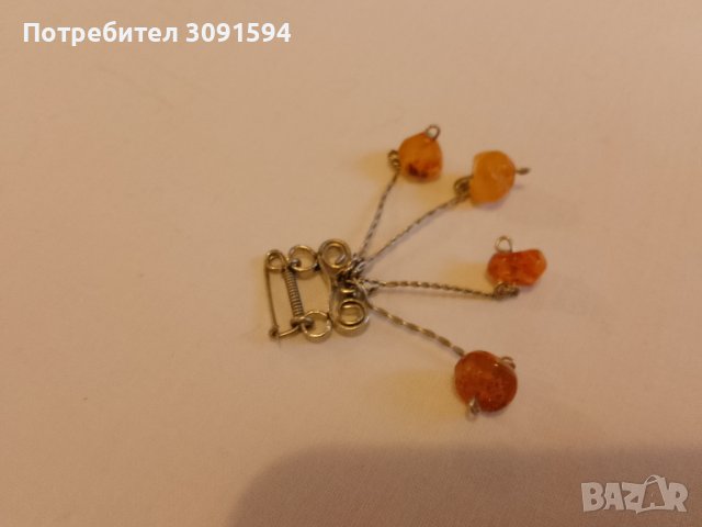 Стара Руска брошка със кихлибар, снимка 3 - Антикварни и старинни предмети - 40780543